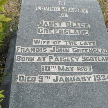 GREENSLADE Janet Black 1857-1934