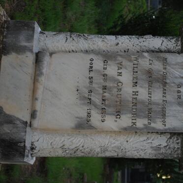 GRUTING Willem Hendrik, van 1859-1925