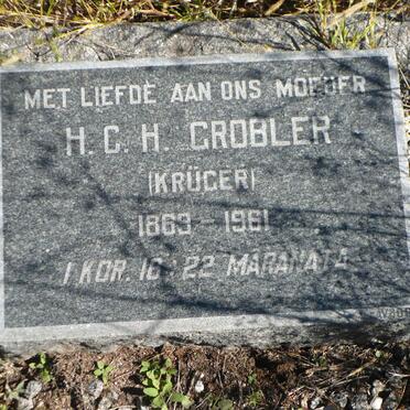 GROBLER H.C.H. nee KRÜGER 1869-1961