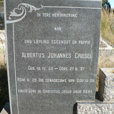 GRIESEL Albertus Johannes 1908-1957