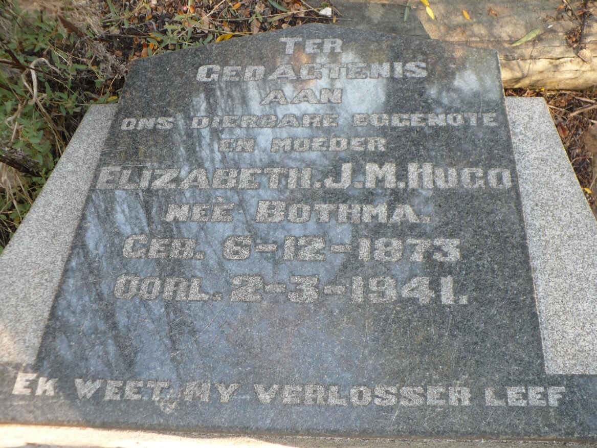 HUGO Elizabeth J.M. nee BOTHMA 1873-1941