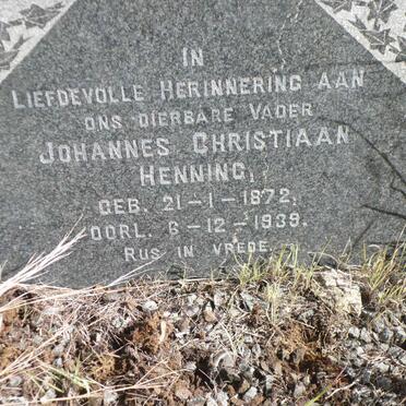 HENNING Johannes Christiaan 1872-1939