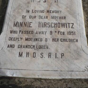 HIRSCHOWITZ Minnie -1951