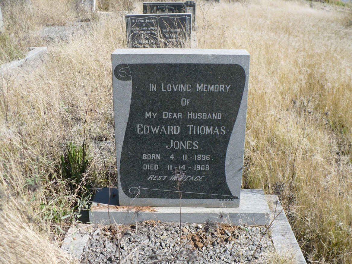 JONES Edward Thomas 1896-1968