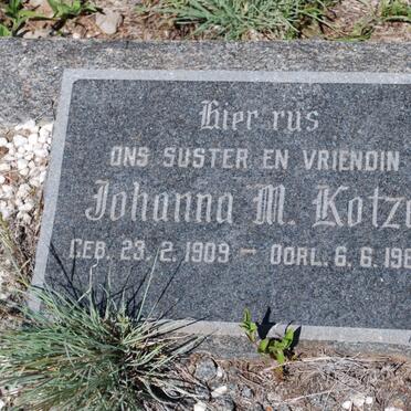 KOTZÉ Johanna M. 1909-1965