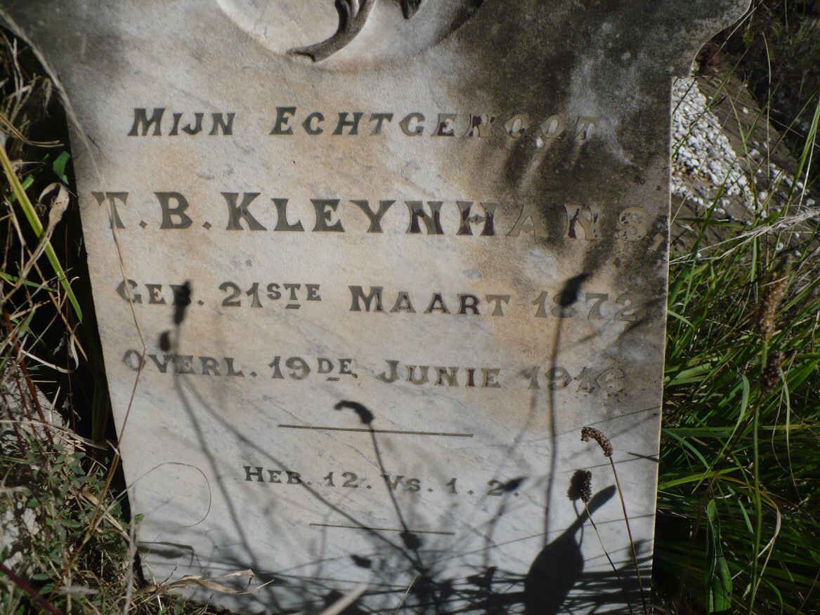 KLEYNHANS T.B. 1872-1916