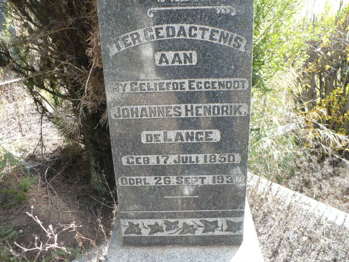 LANGE Johannes Hendrik, de 1850-1930