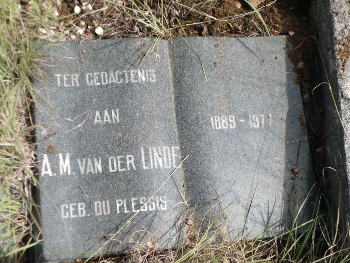 LINDE A.M., van der nee DU PLESSIS 1889-1977