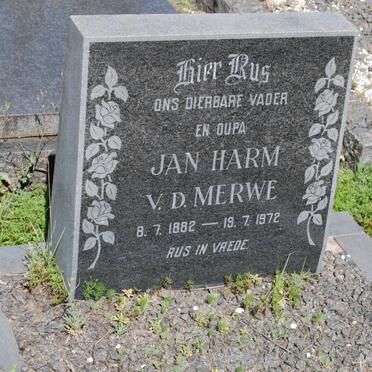 MERWE Jan Harm, v.d. 1882-1972