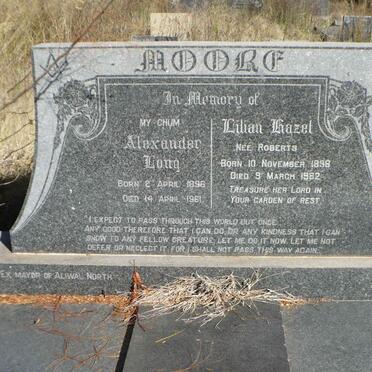 MOORE Alexander Long 1896-1961 &amp; Lilian Hazel ROBERTS 1898-1982