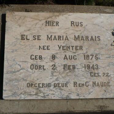 MARAIS Elise Maria nee VENTER 1875-1943