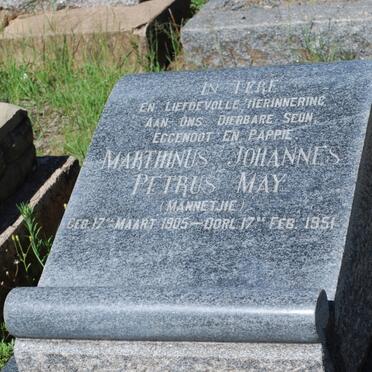 MAY Marthinus Johannes Petrus 1905-1951 &amp; Anna Catharina VENTER 1908-1975