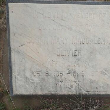 OLIVIER Susan Mary Magdalena nee WILLIAMS 1891-1972