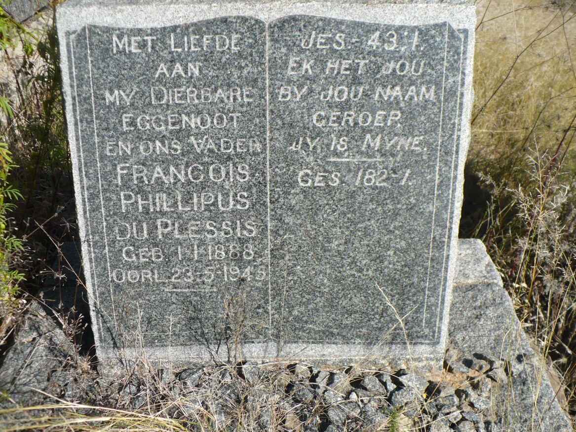 PLESSIS Francois Phillipus, du 1888-1945