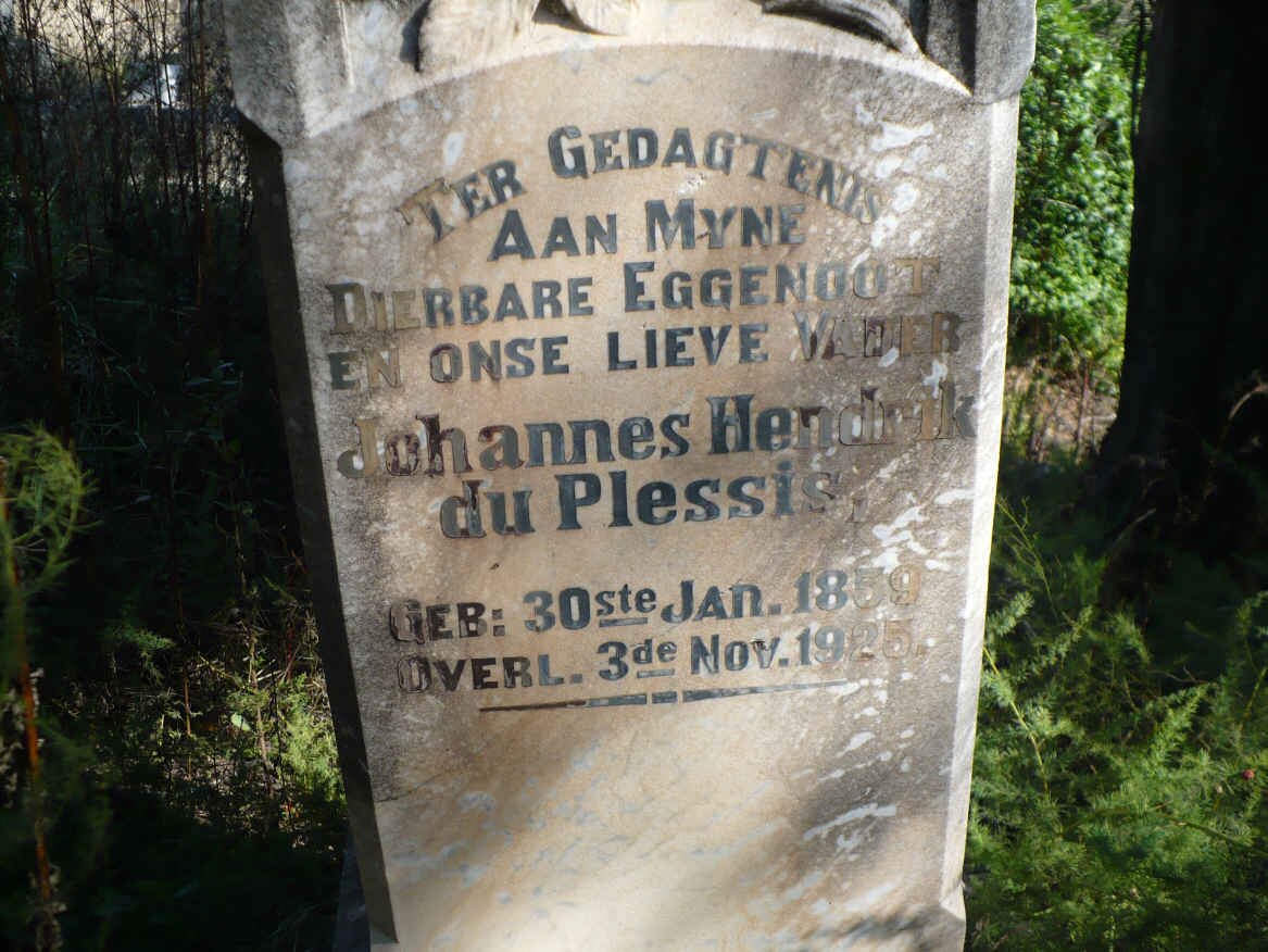 PLESSIS Johannes Hendrik, du 1859-1925