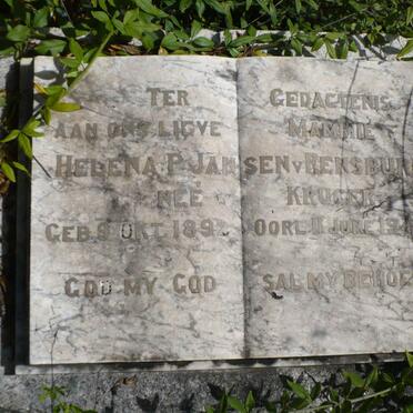 RENSBURG Helena P., Jansen v. nee KRUGER 1892-1940