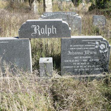 RALPH Johanna Maria nee MYBURGH 1903-1956