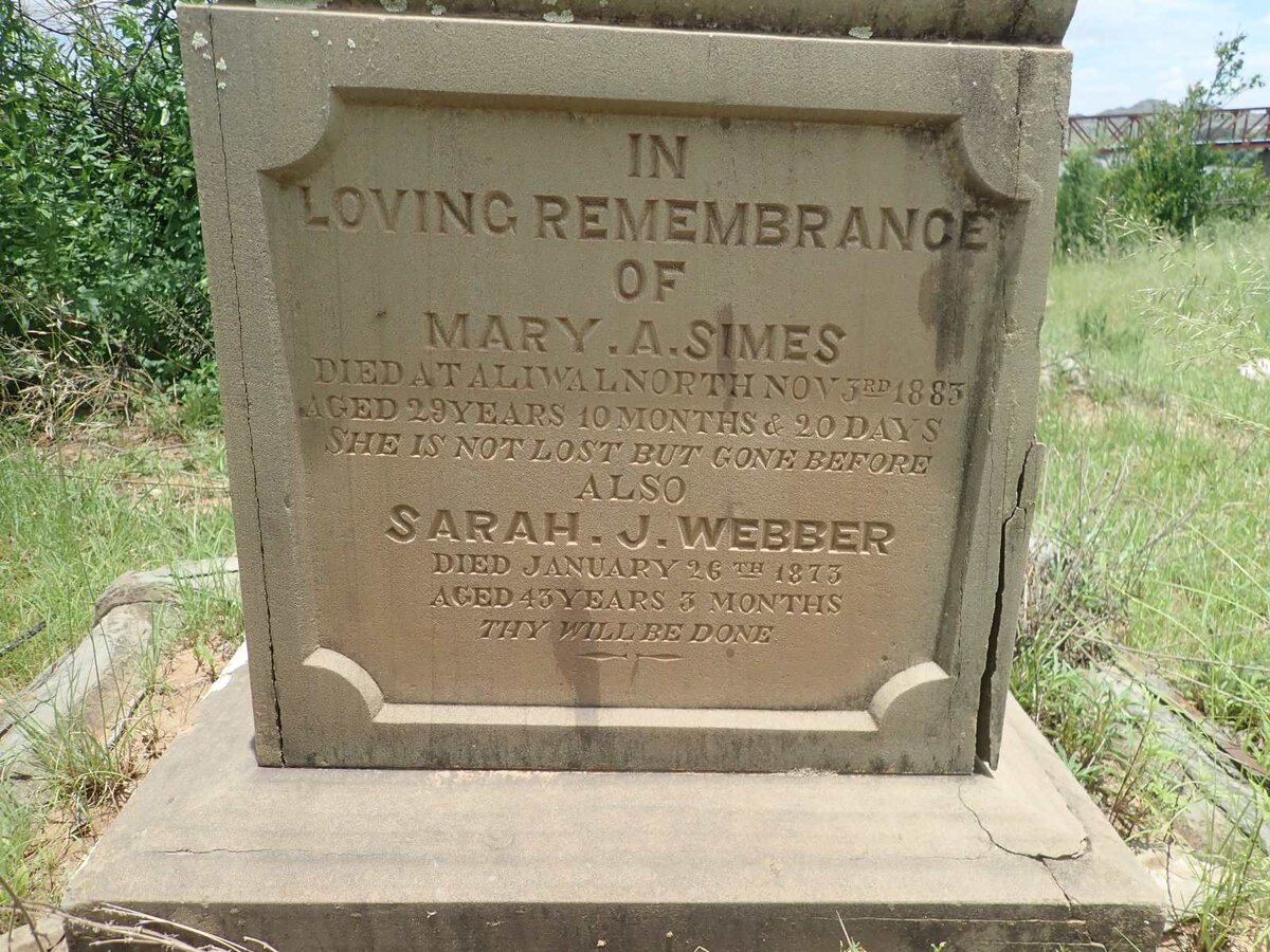 SIMES Mary A. -1883 :: WEBBER Sarah J. -1873