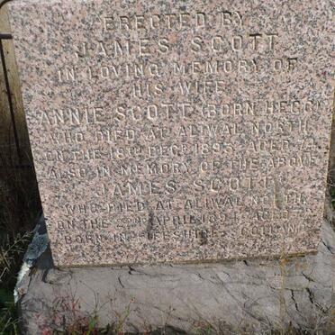 SCOTT James -1894 &amp; Annie HEGG -1893