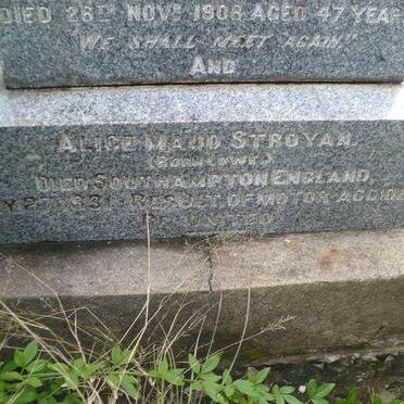 STROYAN David -1908 &amp; Alice Maud LOWE -1931