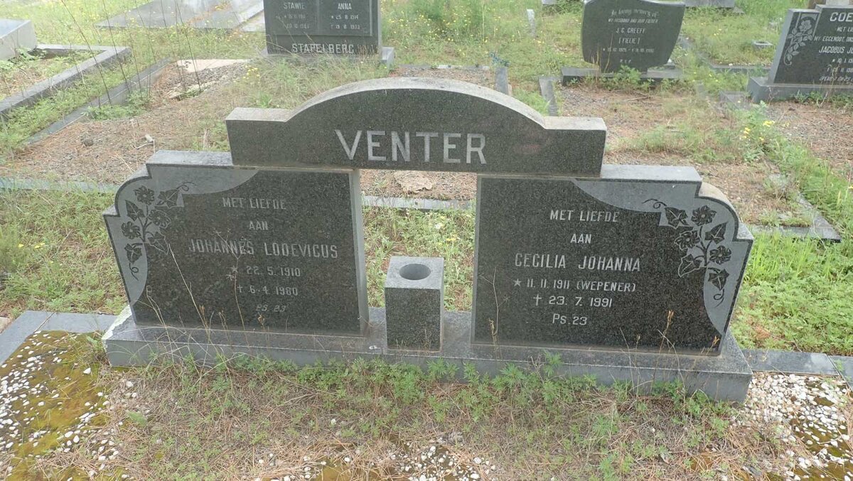 VENTER Johannes Lodevicus 1910-1980 &amp; Cecilia Johanna WEPENER 1911-1991
