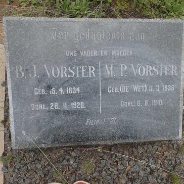 VORSTER B.J. 1834-1920 &amp; M.P. DE WET 1836-1910