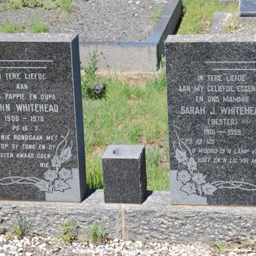 WHITEHEAD John 1900-1978 &amp; Sarah J. BESTER 1901-1958
