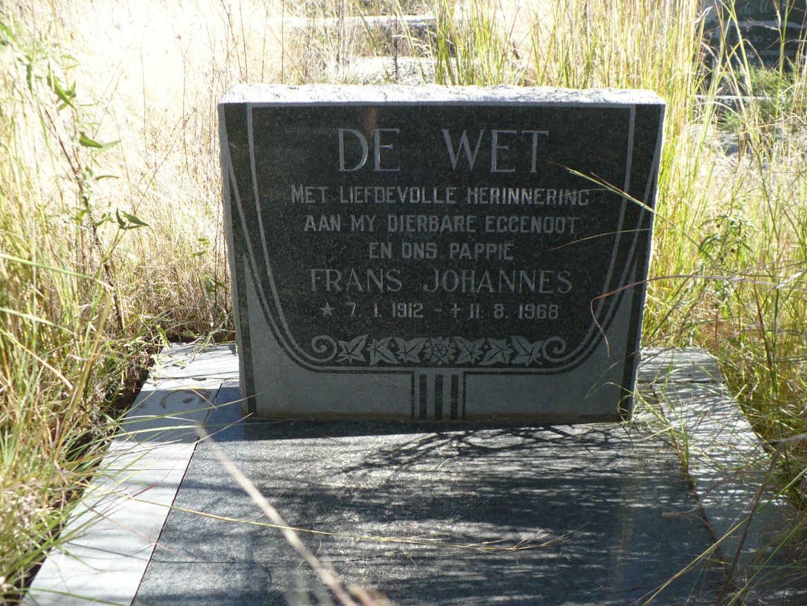 WET Frans Johannes, de 1912-1968