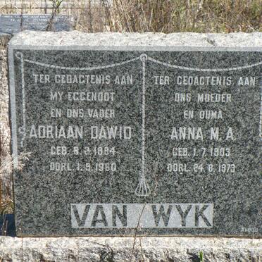 WYK Adriaan Dawid, van 1894-1960 &amp; Anna M.A. 1903-1973