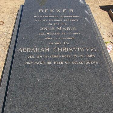 BEKKER Abraham Christoffel 1896-1985 &amp; Anna Maria MULLER 1903-1980