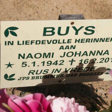 BUYS Naomi Johanna 1942-2015