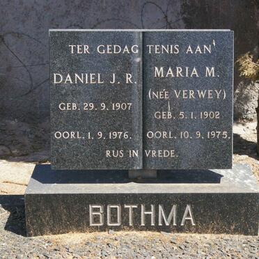 BOTHMA Daniel J.R. 1907-1976 &amp; Maria M. VERWEY 1902-1975