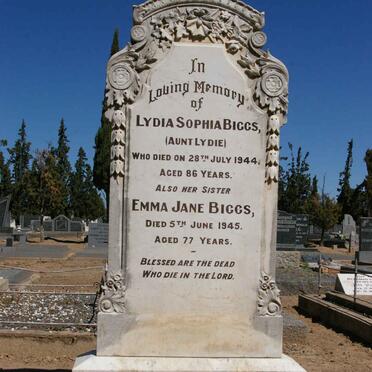 BIGGS Lydia Sophia -1944 :: BIGGS Emma Jane -1945