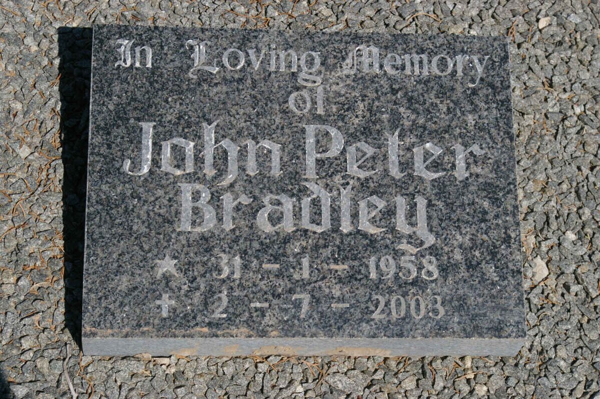 BRADLEY Johannes A. 1922-2003 &amp; Josephine 1923-1989 :: BRADLEY John Peter 1958-2003