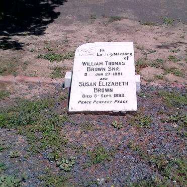 BROWN William Thomas -1891 &amp; Susan Elizabeth -1893