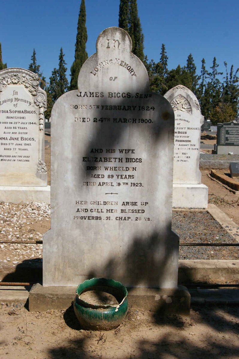 BIGGS James 1824-1900 &amp; Elizabeth WHEELDON -1923