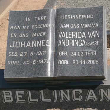 BELLINGAN Johannes 1913-1978 &amp; Valerida van Andringa SWART 1918-2006