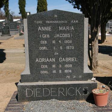 DIEDERICKS Adriaan Gabriel 1909-1974 &amp; Annie Maria JACOBS 1908-1973