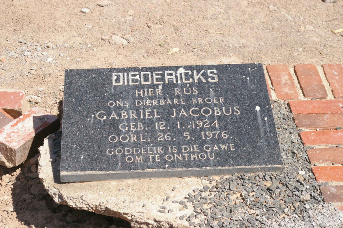 DIEDERICKS Gabriel Jacobus 1924-1976