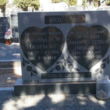 DIEDERICKS Johannes Petrus 1885-1965 &amp; Johanna D.W. 1895-1989
