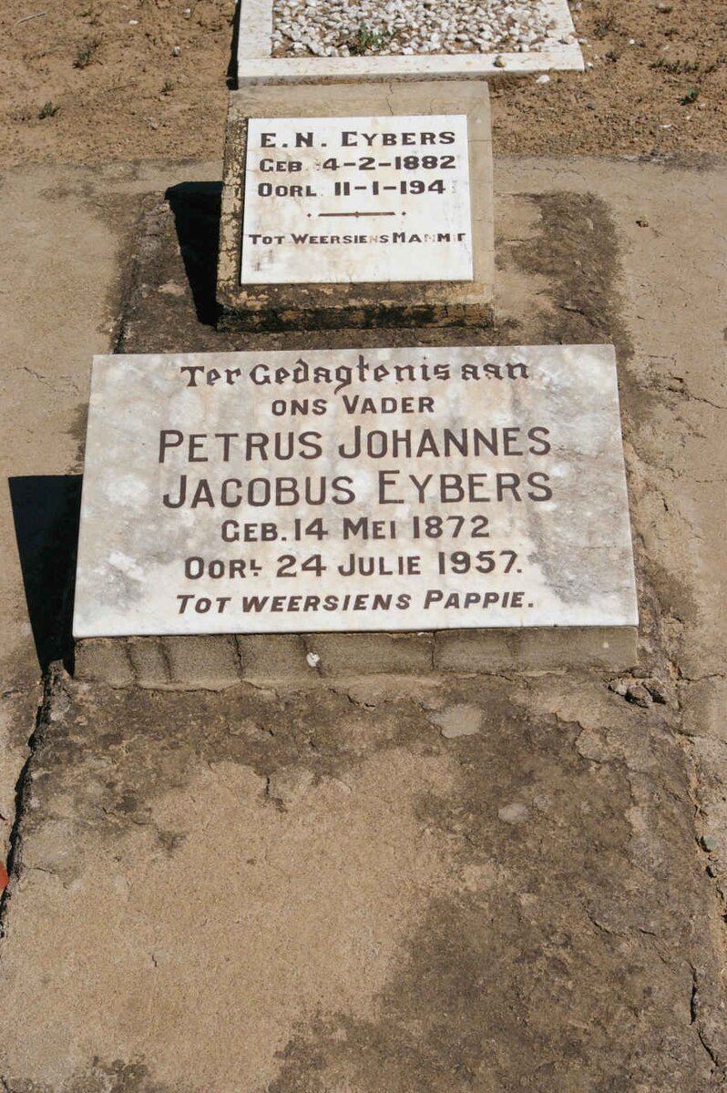 EYBERS Petrus Johannes Jacobus 1872-1957 &amp; E.N. 1882-1941