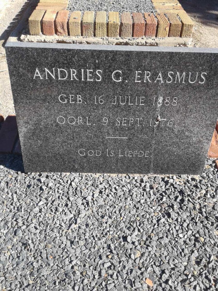 ERASMUS Andries G. 1888-1976