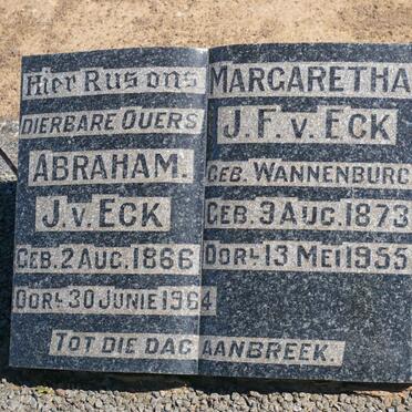 ECK Abraham J., van 1866-1964 &amp; Margaretha J.F. WANNENBURG 1873-1955