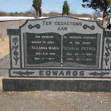 EDWARDS Schalk Petrus 1894-1972 &amp; Susanna Maria 1893-1977