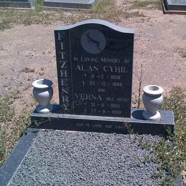 FITZHENRY Alan Cyril 1908-1988 &amp; Verna HITGE 1905-1989