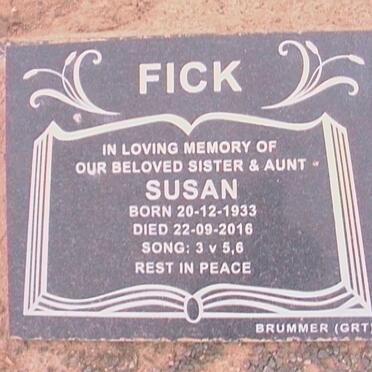 FICK Susan 1933-2016