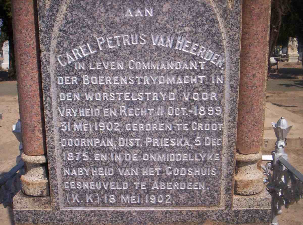 HEERDEN Carel Petrus, van 1875-1902