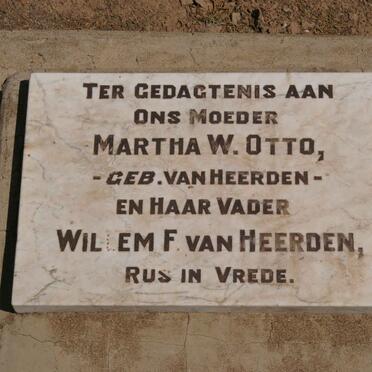HEERDEN Willem F., van :: OTTO Martha W. nee VAN HEERDEN