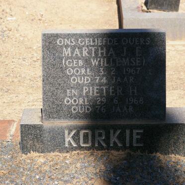 KORKIE Pieter H. -1968 &amp; Martha J.E. WILLEMSE -1967