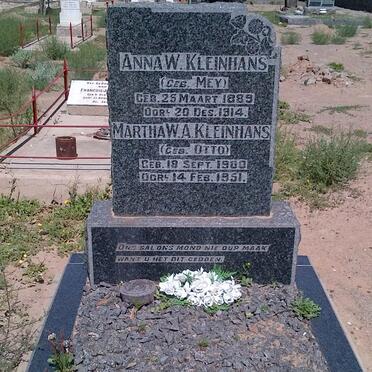 KLEINHANS Anna W. nee MEY 1889-1914 :: KLEINHANS Martha W.A. nee OTTO 1900-1951